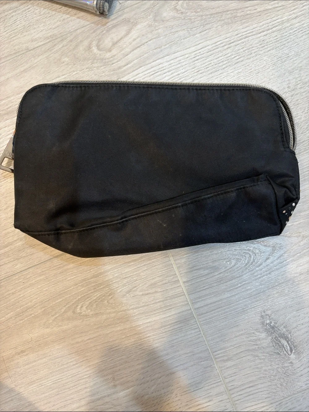 Victoria's Secret Black Studded Cosmetic Case with Gold Logo